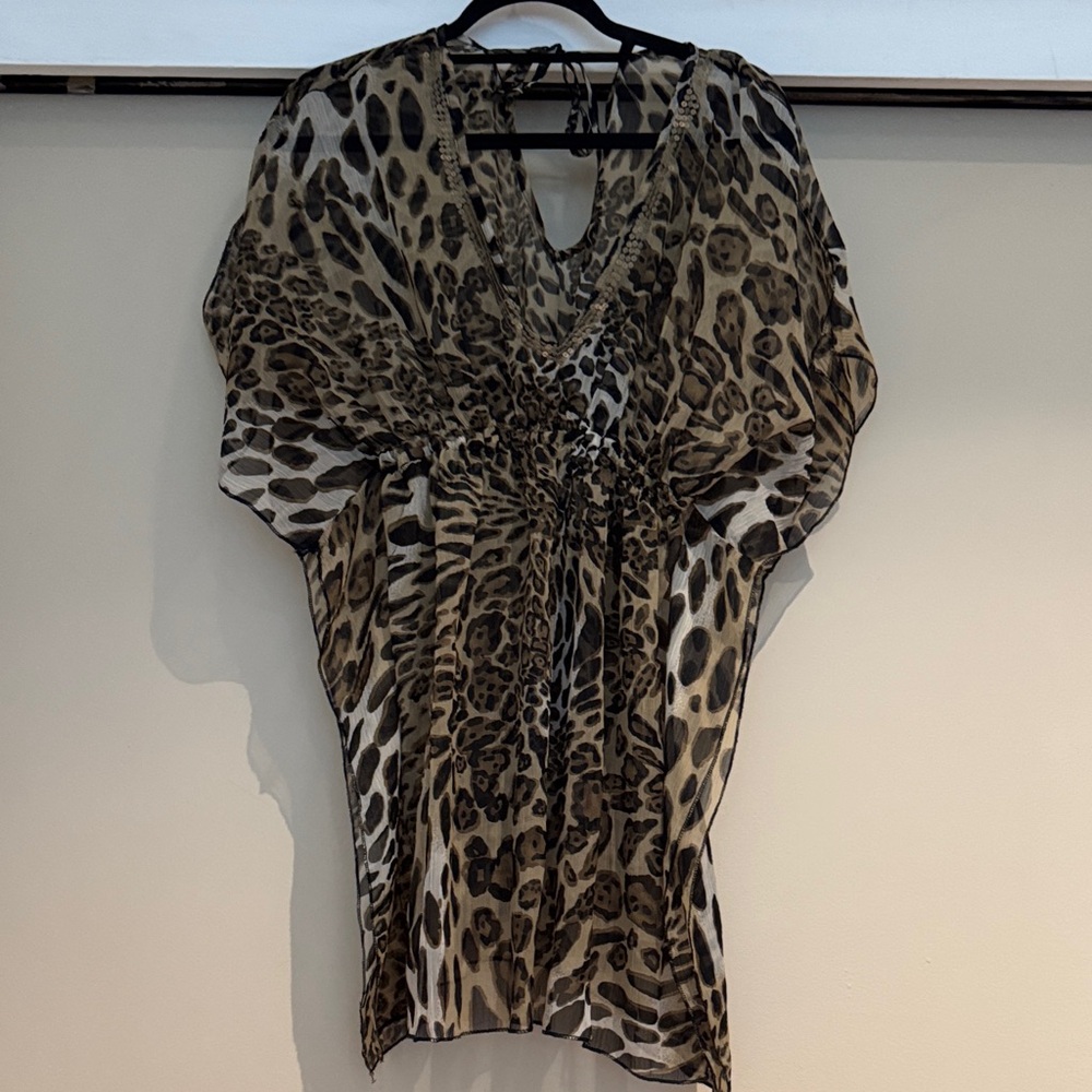 Leopard Print Kaftan Dress